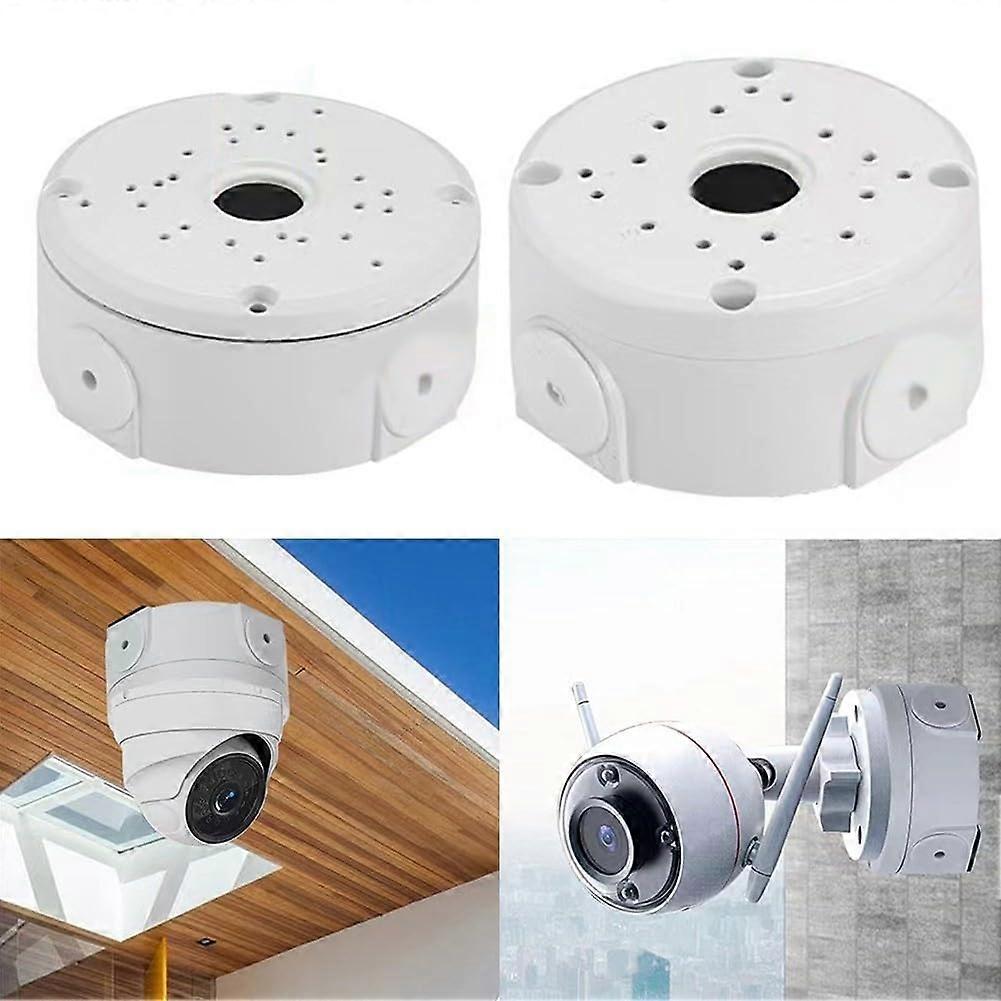 Weatherproof Metal CCTV Junction Box for Cameras with Cable Management, 12cm Deep Base