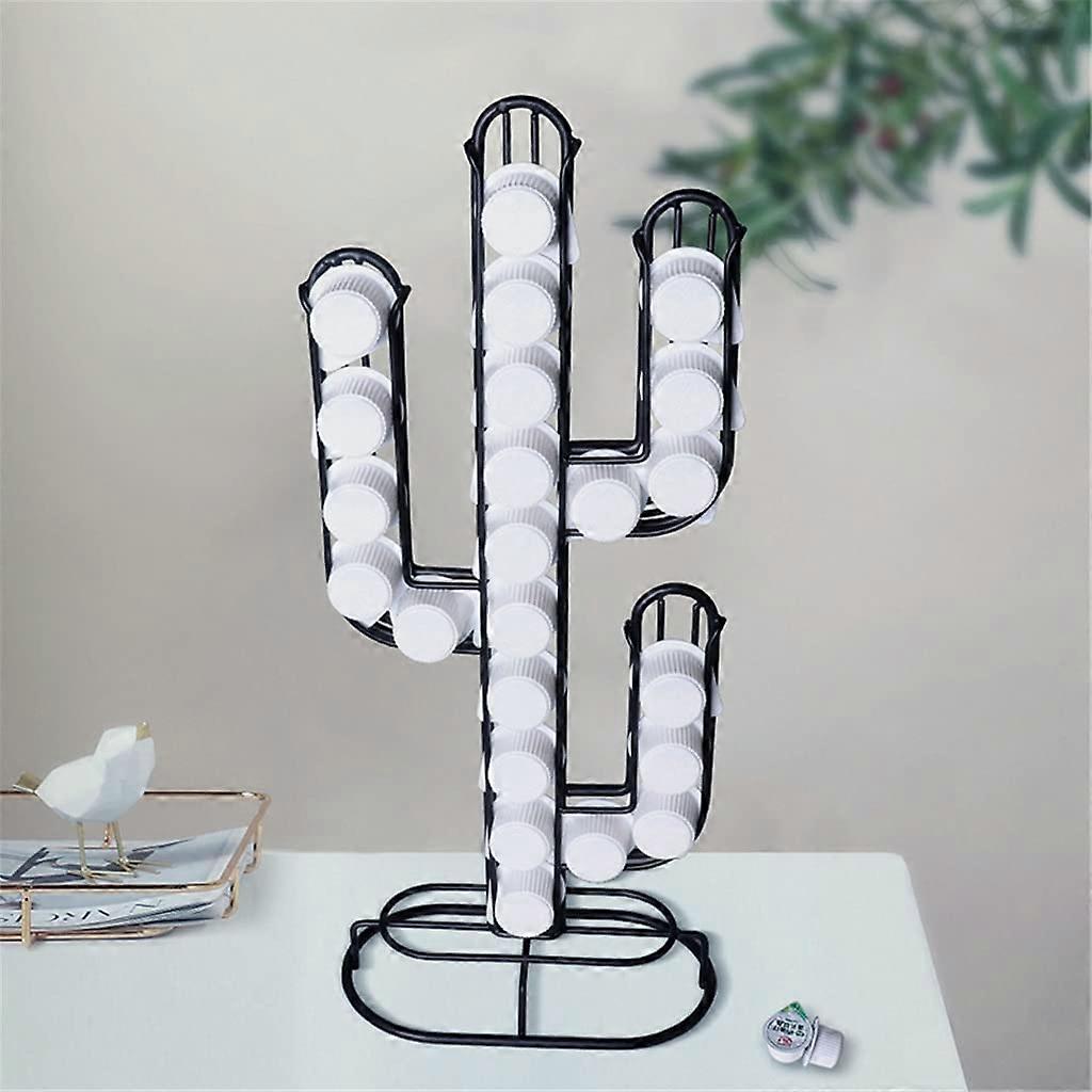 Stainless Steel Coffee Pod Holder Creative Cactus Capsule Rack SpaceSaving Storage Stand