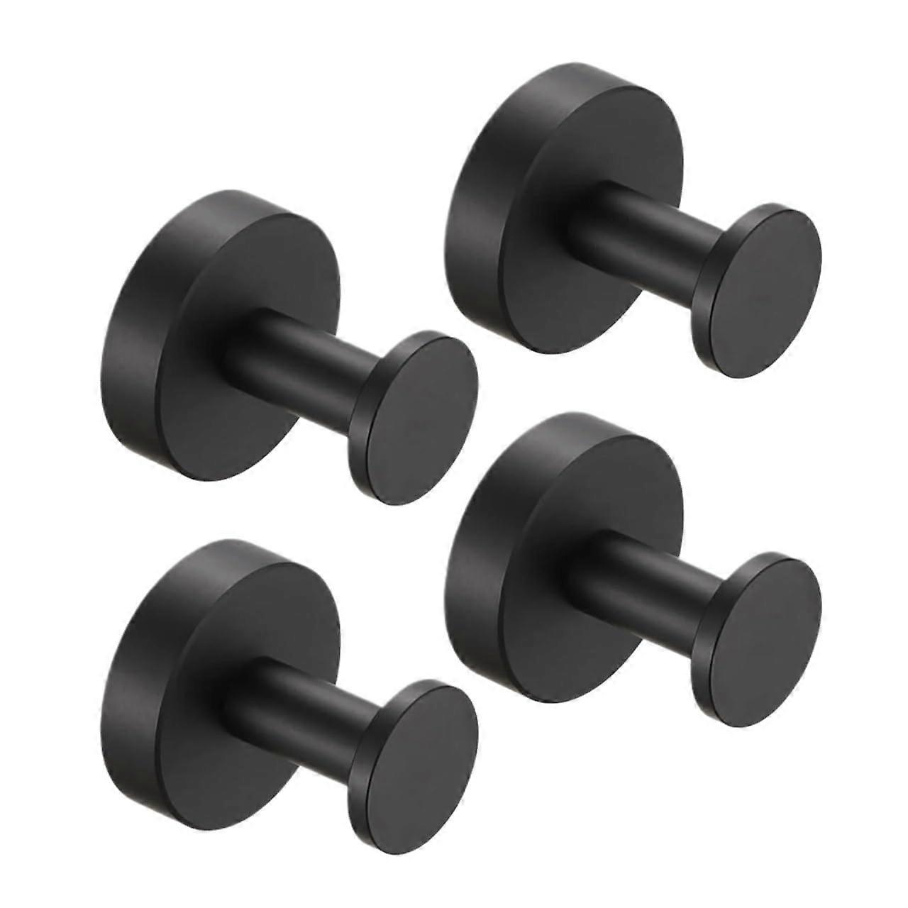 Matte Black Suction Cup Towel Hooks 5 Pack RustResistant Waterproof Wall Coat Hooks for Bathroom