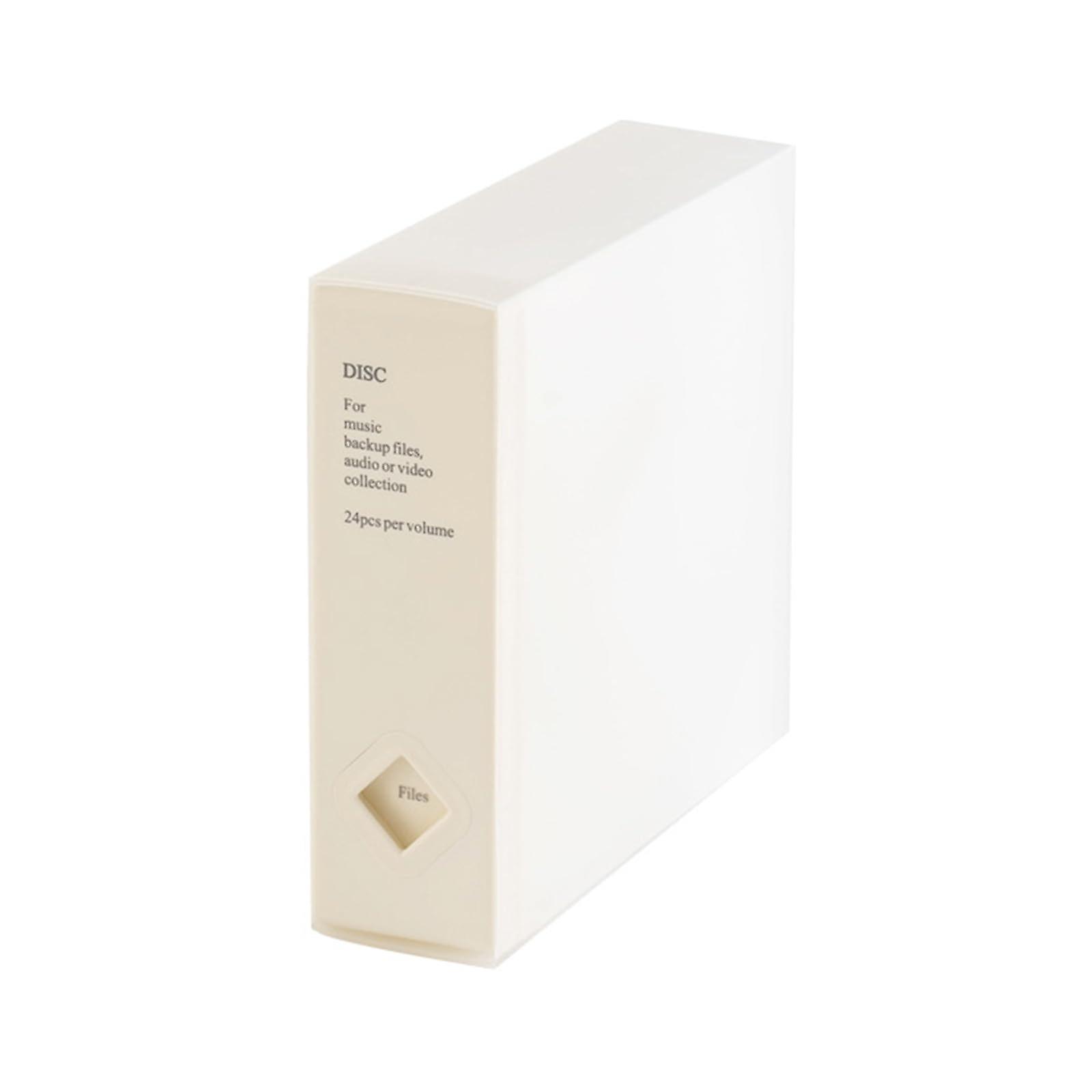 Multifunctional CD Storage Box Organizer with SpaceSaving Design for Home and Office Use Off White