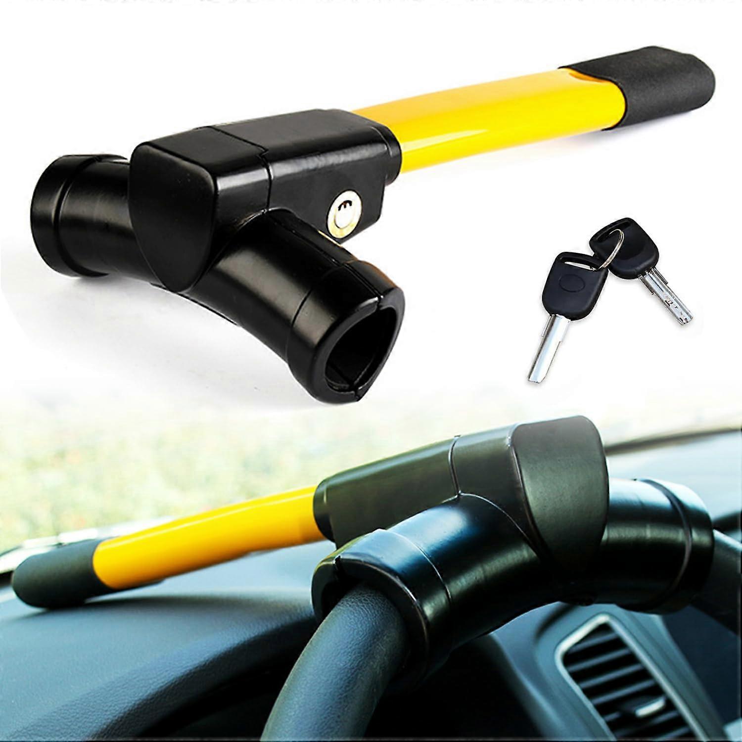 Steering Wheel Lock for Jaguar FPace EPace, Heavy Duty TBar AntiTheft Device,  Visibility Yellow