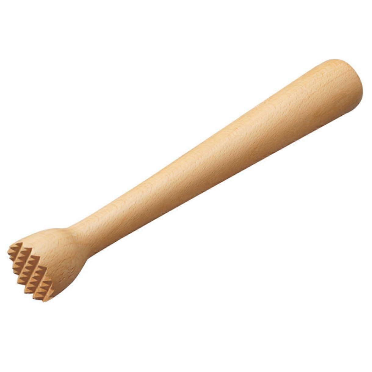 Wooden Cocktail Muddler Beech Bar Tool with Ergonomic Grip for Mojitos and Fruit Crushing