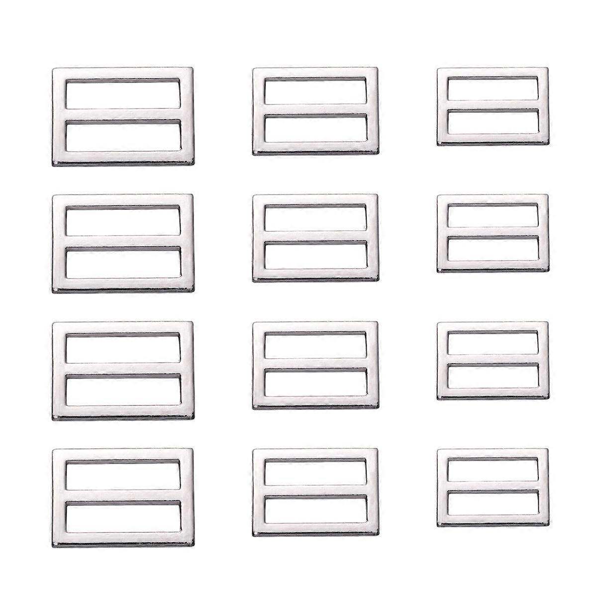 Slide Buckle For Belt Iron Strap Adjustment Rectangular Durable Design For Backpack 30mm 30Pack