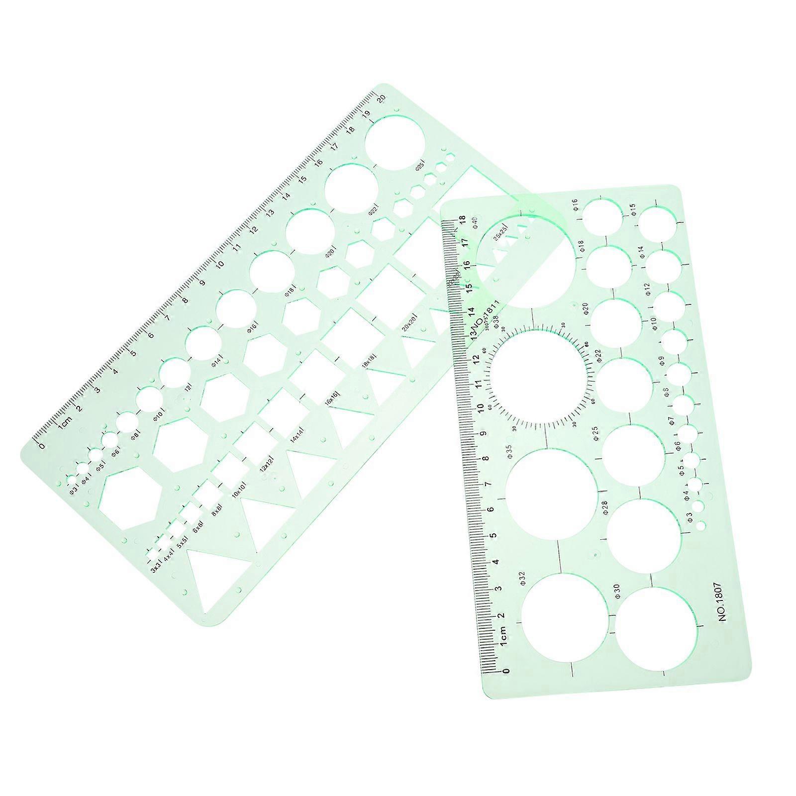 2pcs Drawing Templates Rulers Circle Template Circle Stencil Geometric Stencils Drafting Tools Circle Drawing Tool Drawing Templates