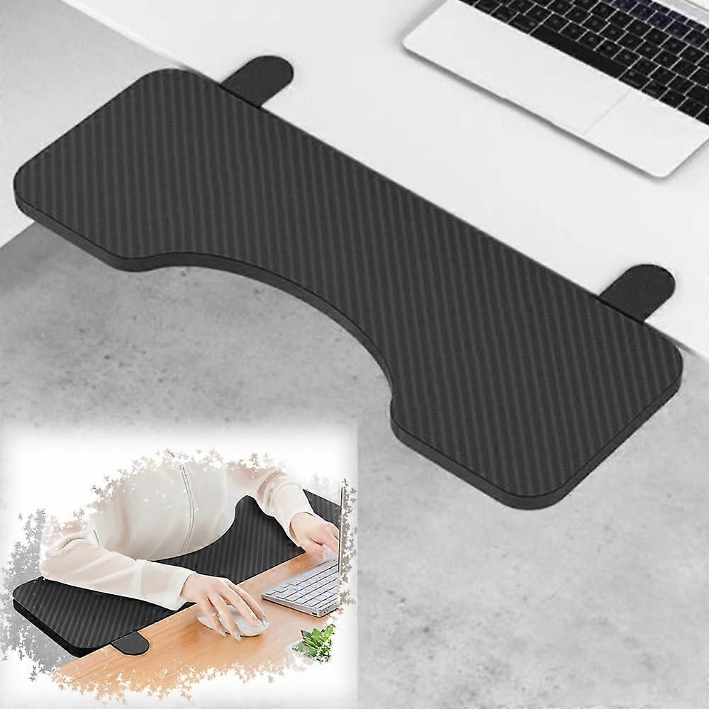 Under Desk Keyboard Tray with Ergonomic Arm Support, Foldable ClampOn Desk Extender 75cm Black