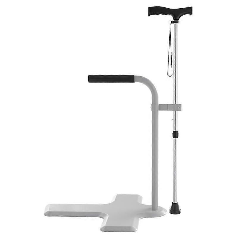 Standing Assist Device with Adjustable Walking Cane, Enhanced Stability Base for Seniors and Disabled