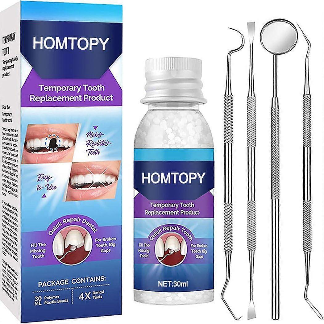 Temporary Tooth Replacement Kit with DIY Heat Moldable Beads for Fast Dental and Denture
