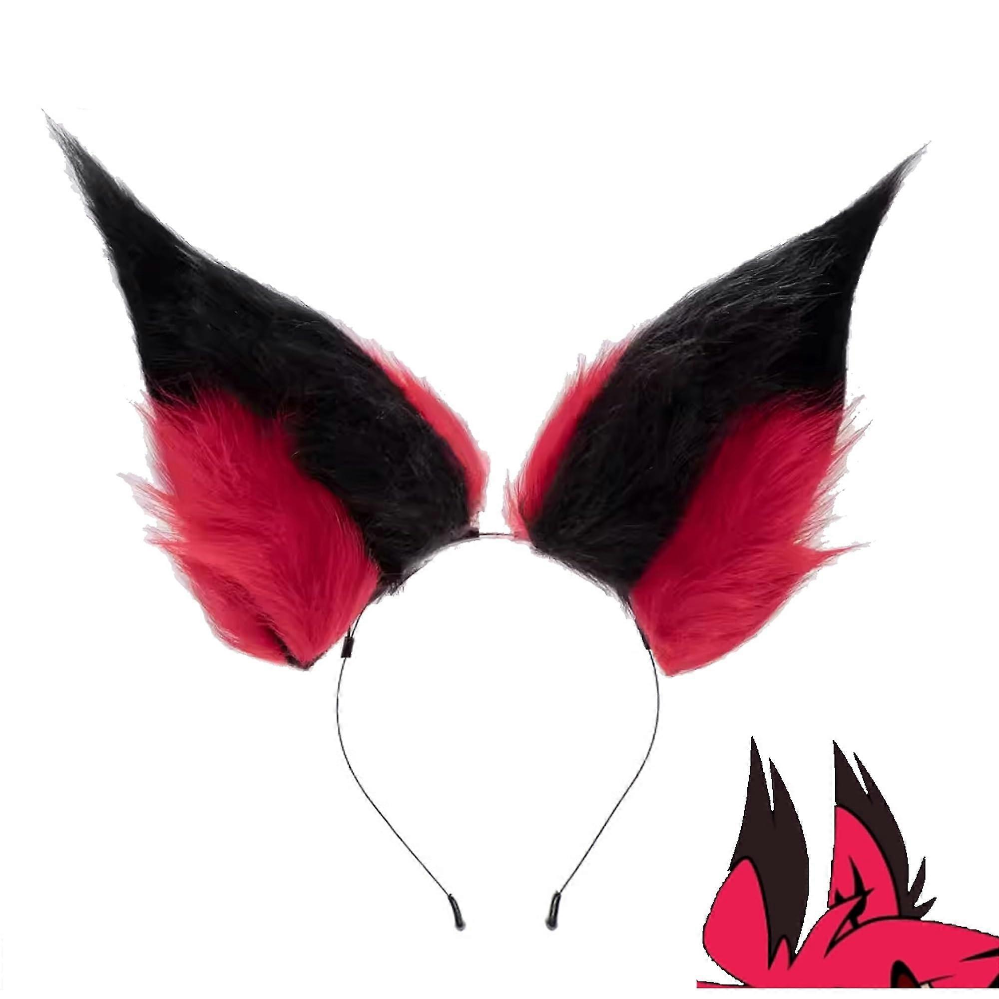 Alastor Cosplay Headpiece Red Black AnimeInspired Headband with ShapeRetaining Polyester Ears