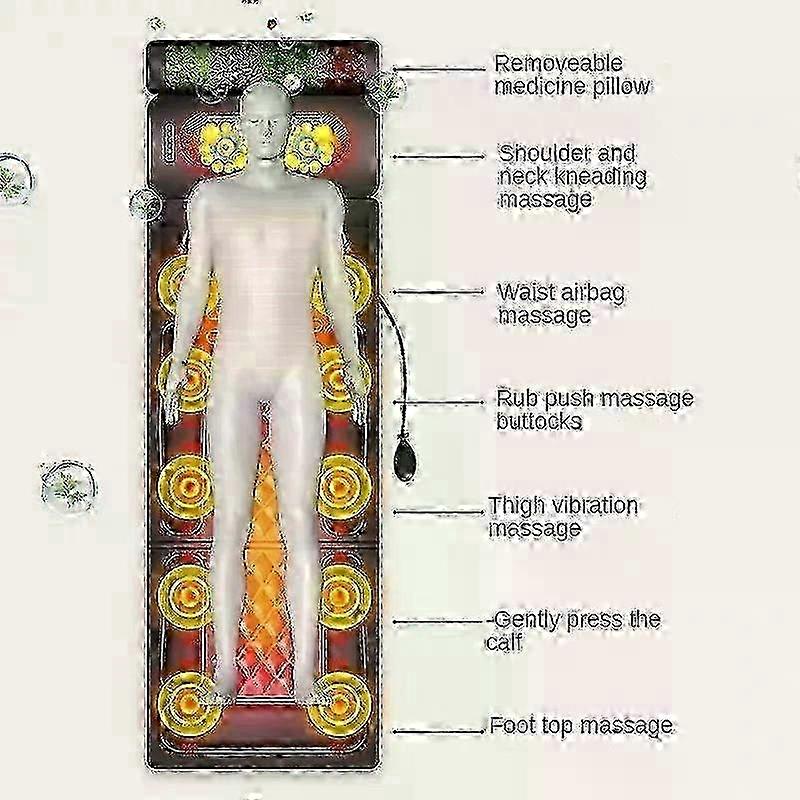 2025 Full Body Kneading Massage Mat with Adjustable Heat, Foldable with Remote