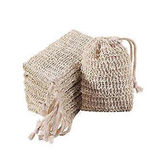 8er-Pack Seifenbeutel aus natürlichem Sisal mit Kordelzug für sanftes Peeling und reichhaltigen Schaum