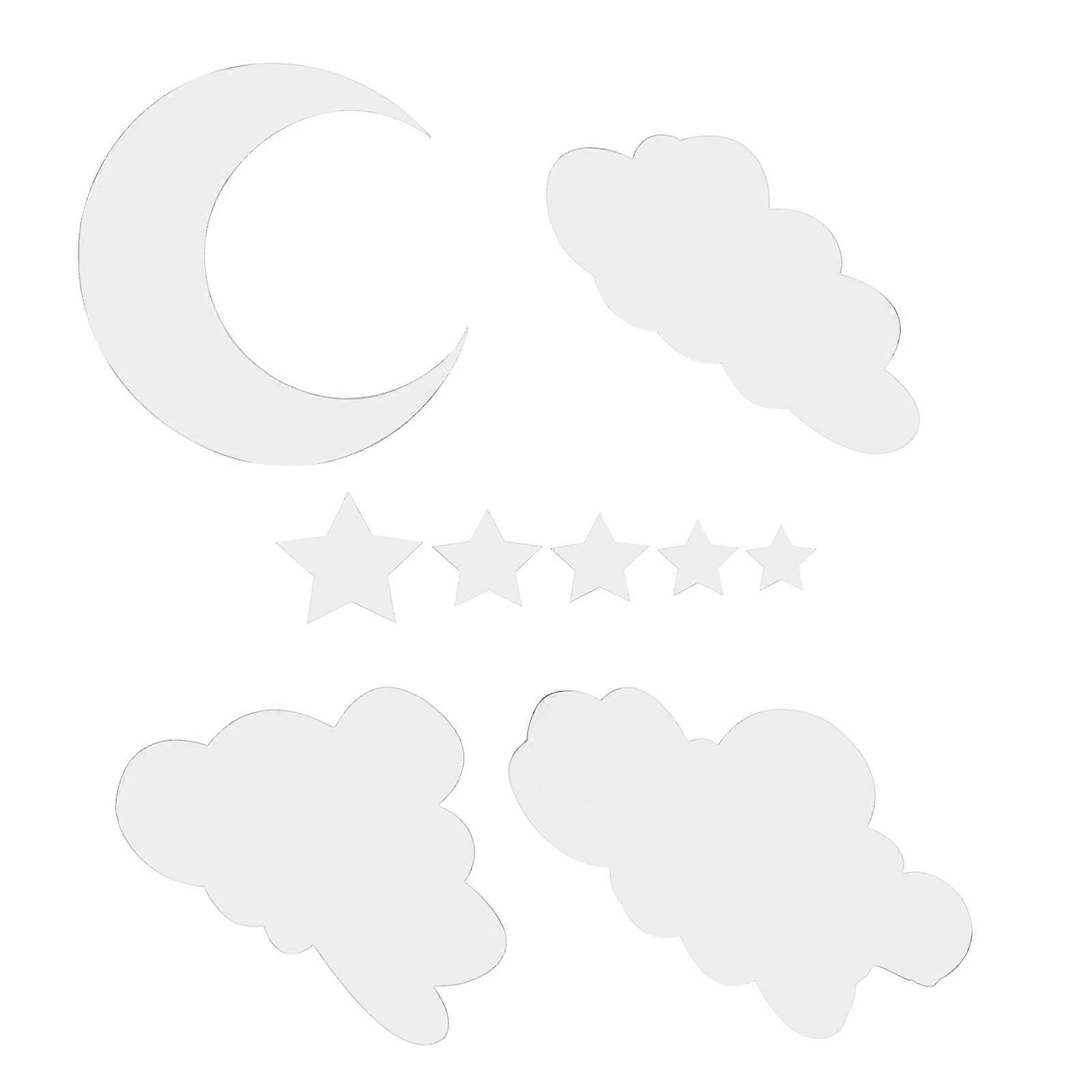 Cloud Mirror Decor Acrylic Cloud Shape Mirror Wall Sticker for Kids 1Set
