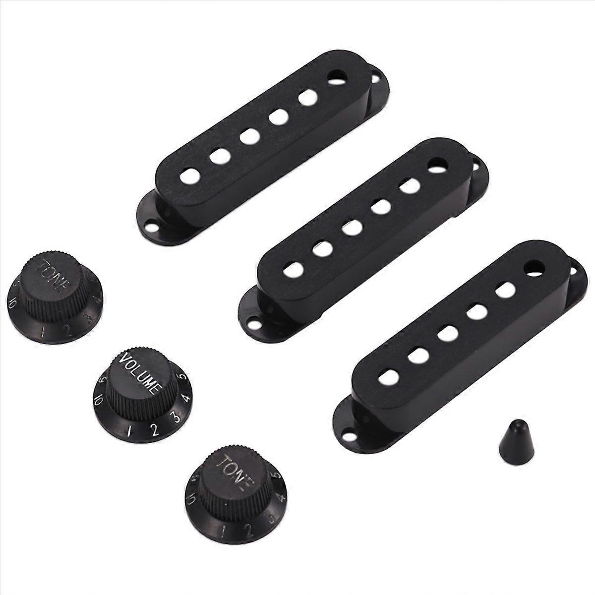 for Fender Pickup Covers 50 or 52 mm Pole to Pole Knobs Tips (Black)