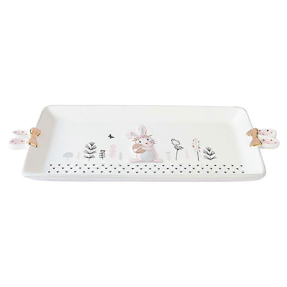 Ceramic Plate Multi-Function Serving Tray for Home Use with Cartoon Design