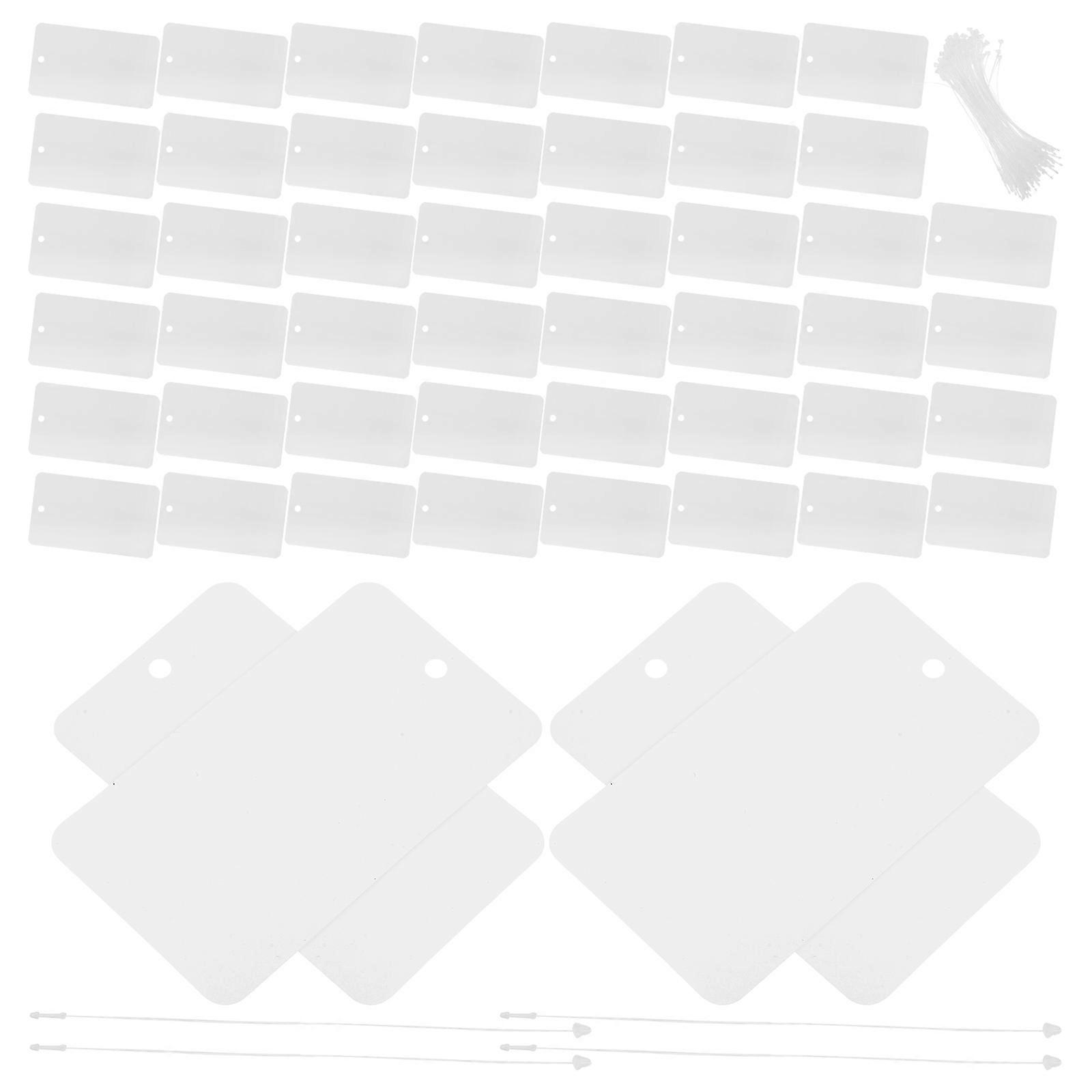 500Pcs Blank White PVC Cards with Lanyard for Labeling Needs
