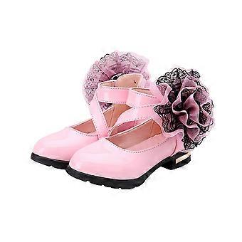 Kinderschoenen voor meisjes, prinsessen Mary Jane, herfstschoenen met zachte zool, zwarte sportschoenen voor middelbare scholieren, roze, 7-8 jaar