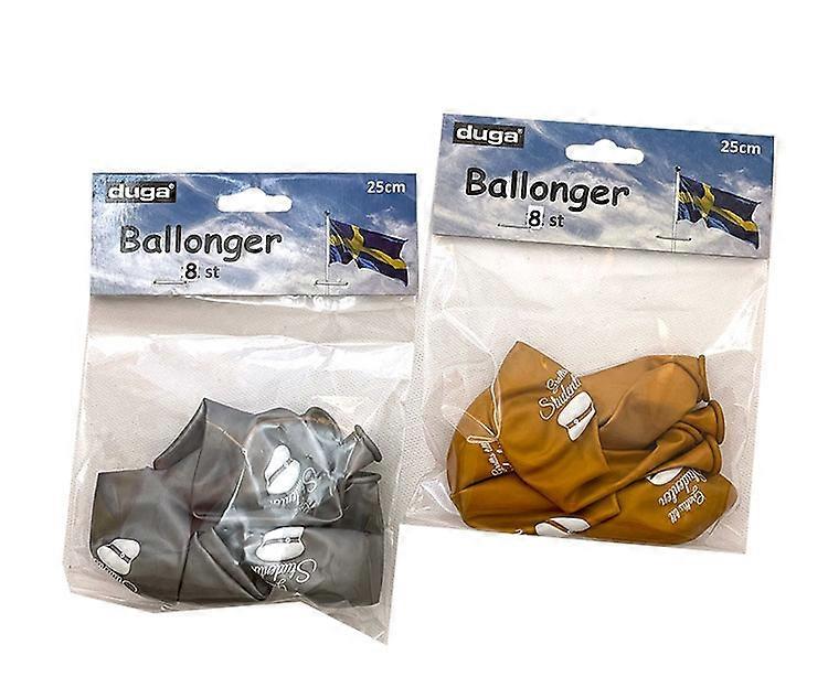 Ballonger Student Guld/Silver 8-pack