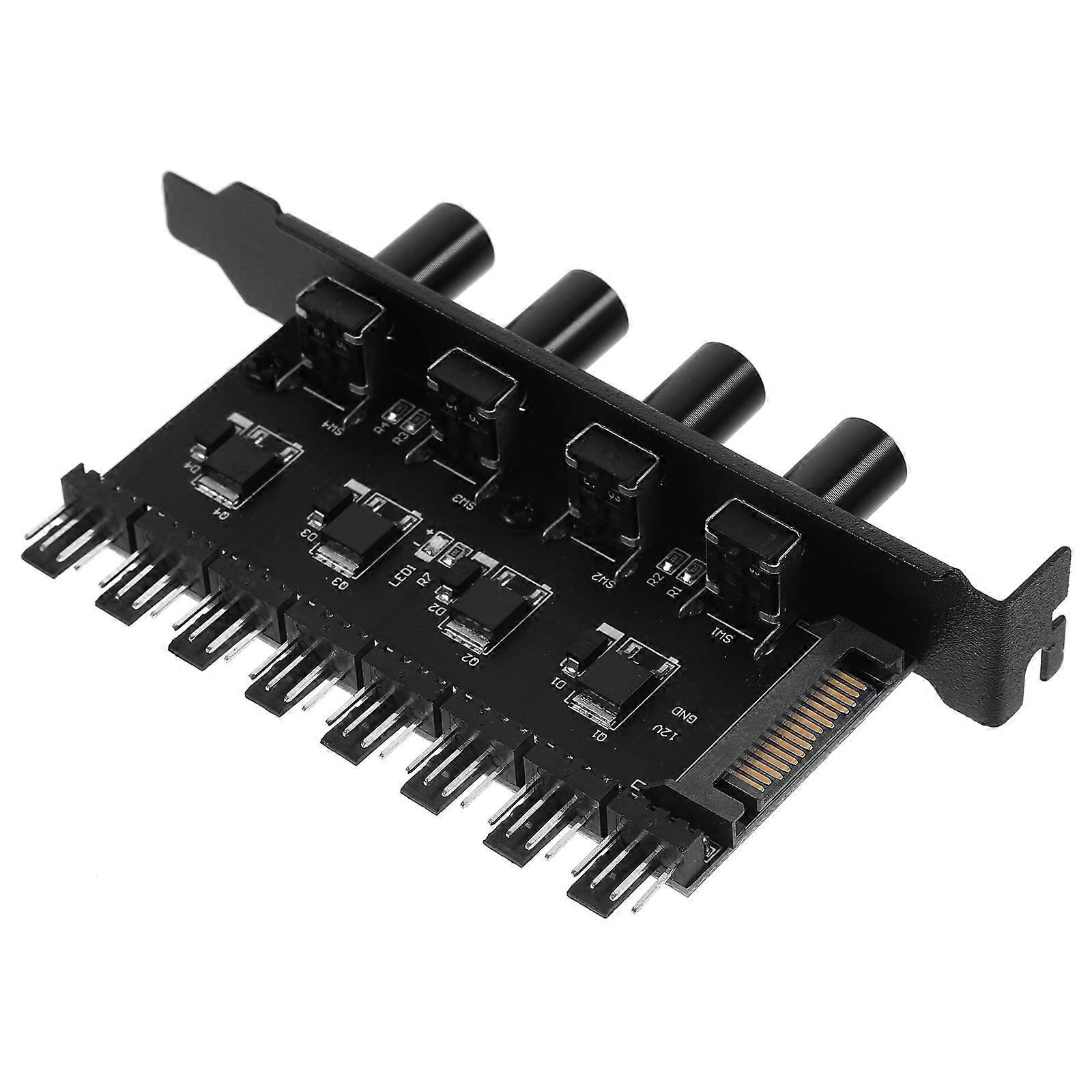 Computer Cooling Fan Hub for Pc with 2Pcs Fan Extension Adapter
