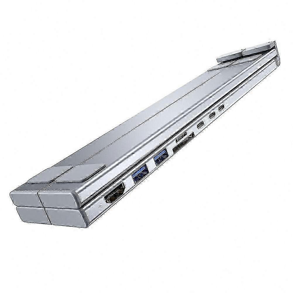 8-in-1 USB C Hub Docking Station compatible with Laptops with Stand Support
