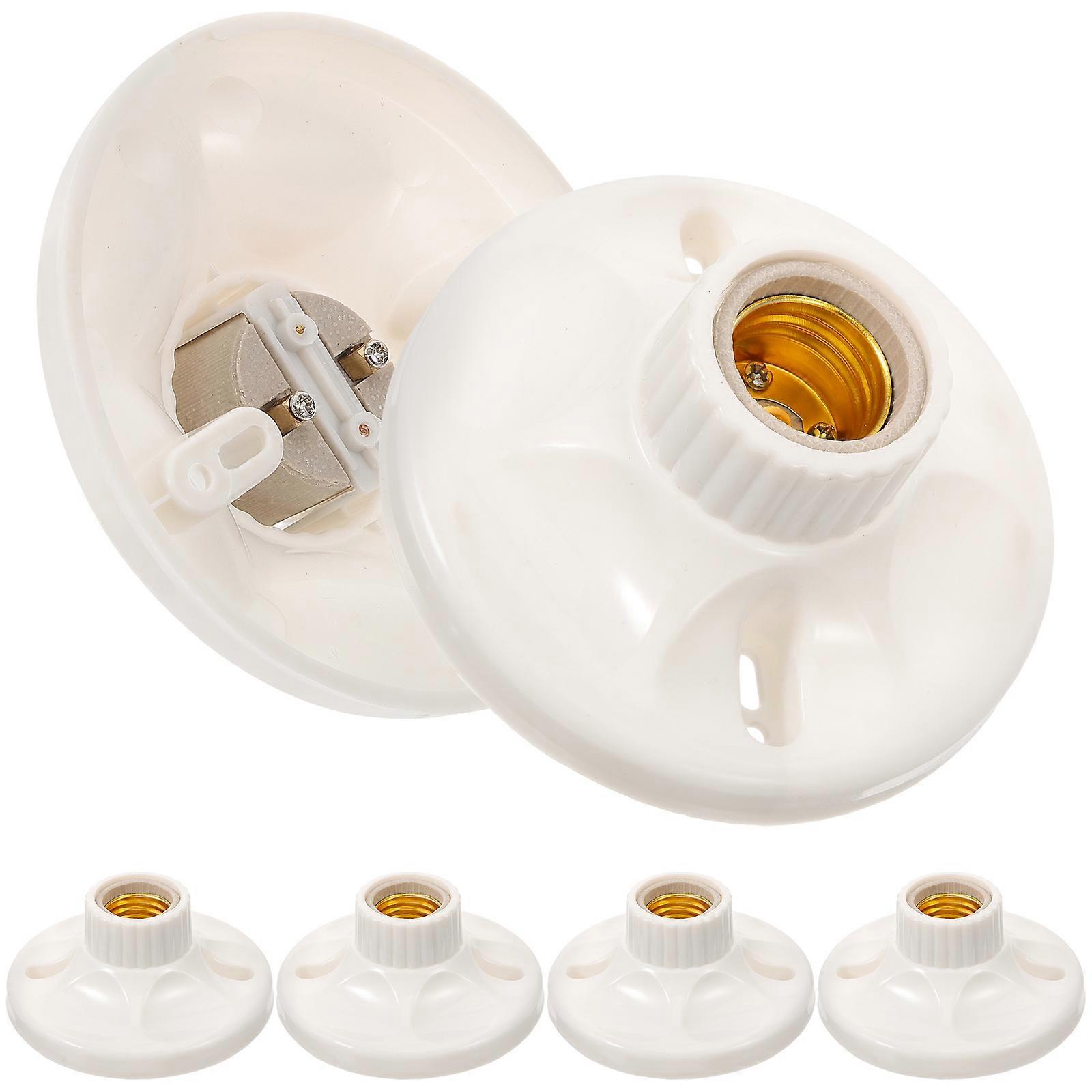 White E27 Light Bulb Holder for Lighting 6Pcs Refractory Lamp Socket Base