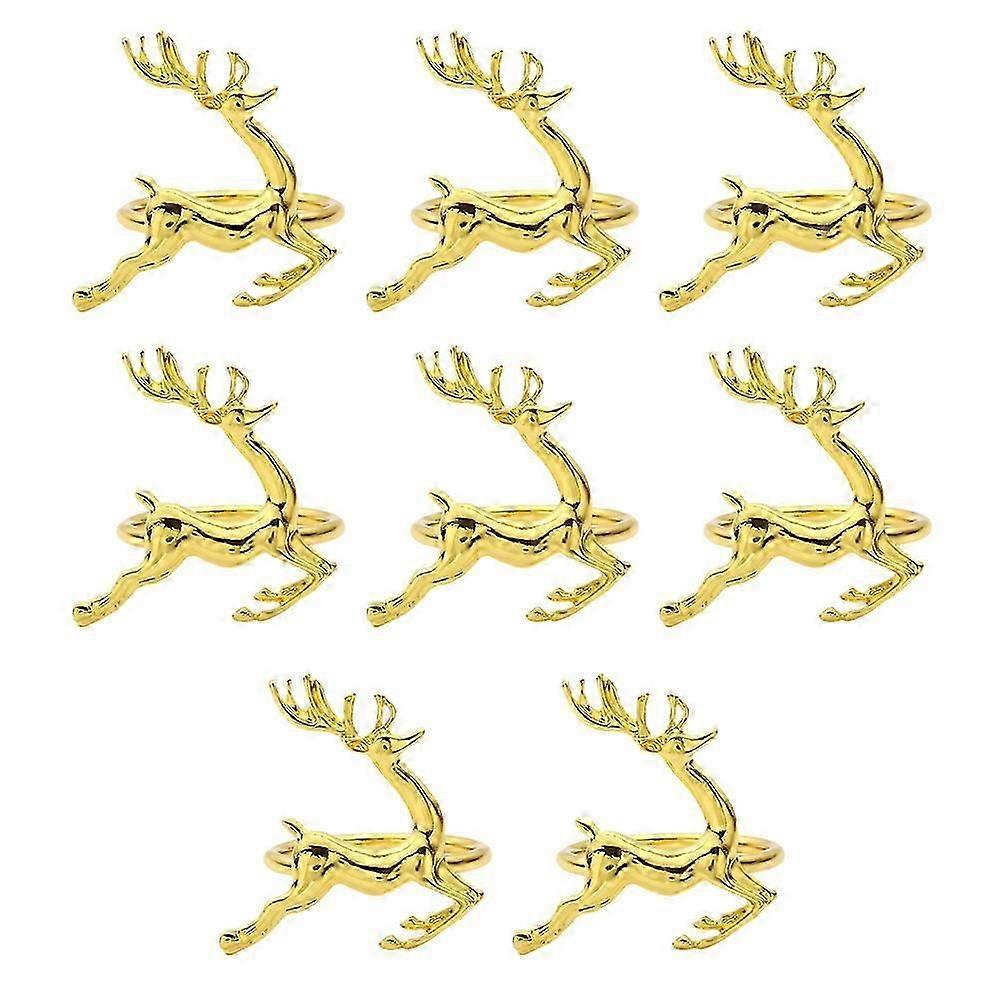 Deer Napkin Ring Holders, Metal, 8Pcs for Table Decor