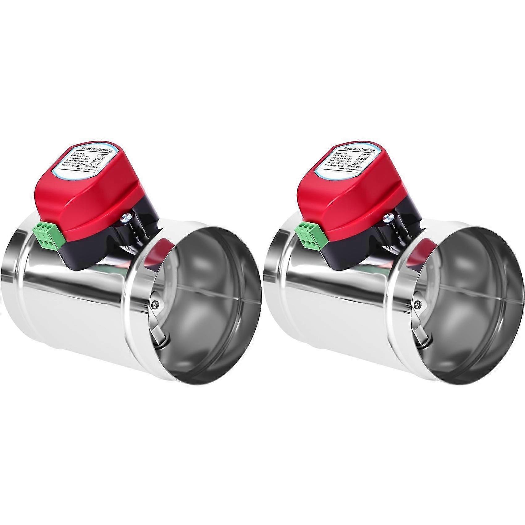 2pcs 4in Motorized Duct Damper-Adjustable Volume Balancing & Backdraft Damper Control,Airflow Control Damper