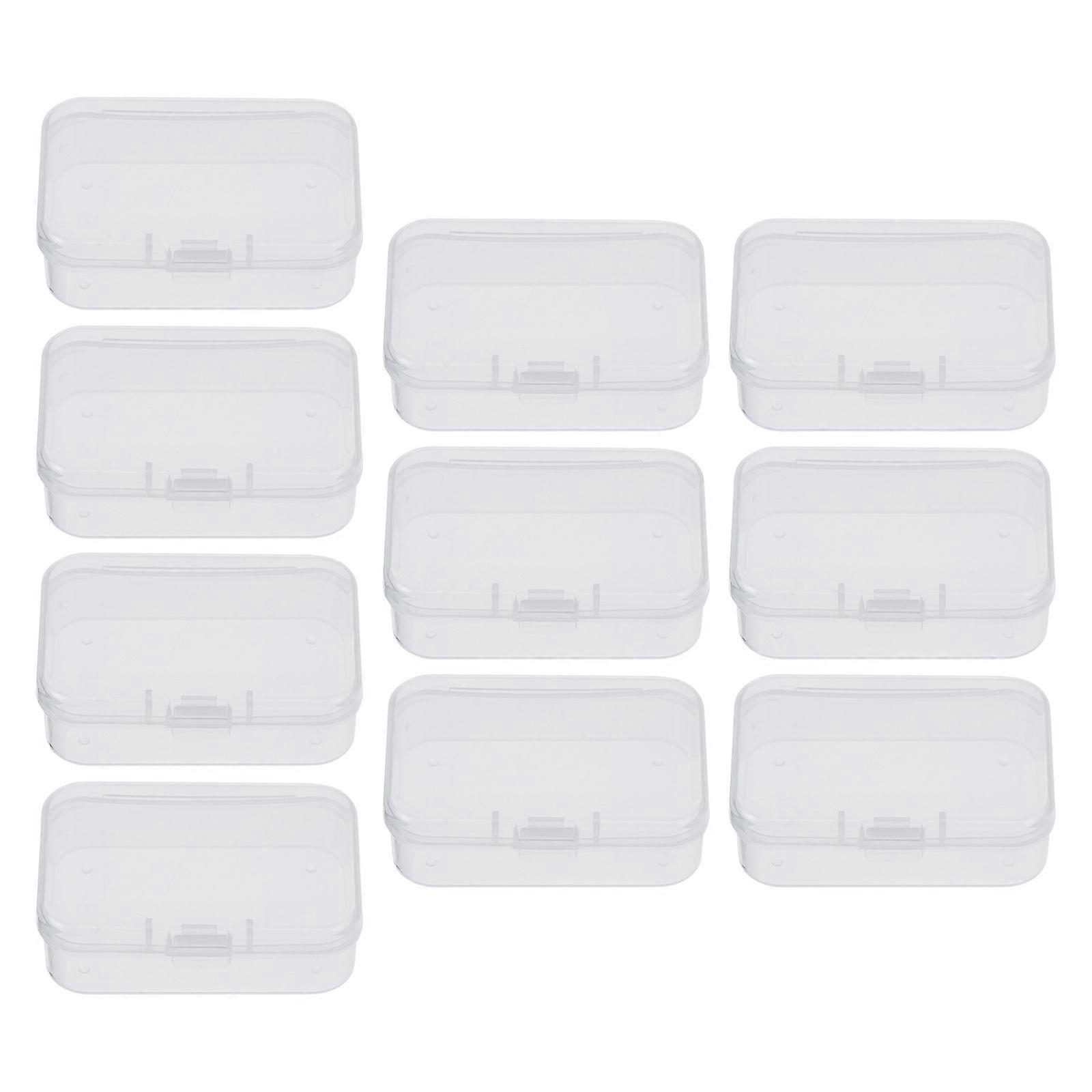 10 Pcs Plastic Rectangular Transparent Guitar Pick Storage Cases (Transparent )