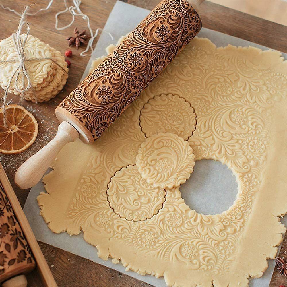 Rolling Pins For Baking,embossed Rolling Pin, Cookies(flower)