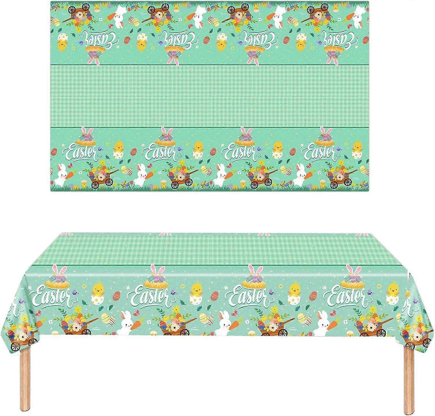 Easter Table Cloth, 1 Pieces Easter Table Clothes, Waterproof Reusable Easter Decorations(137 * 274 CM)