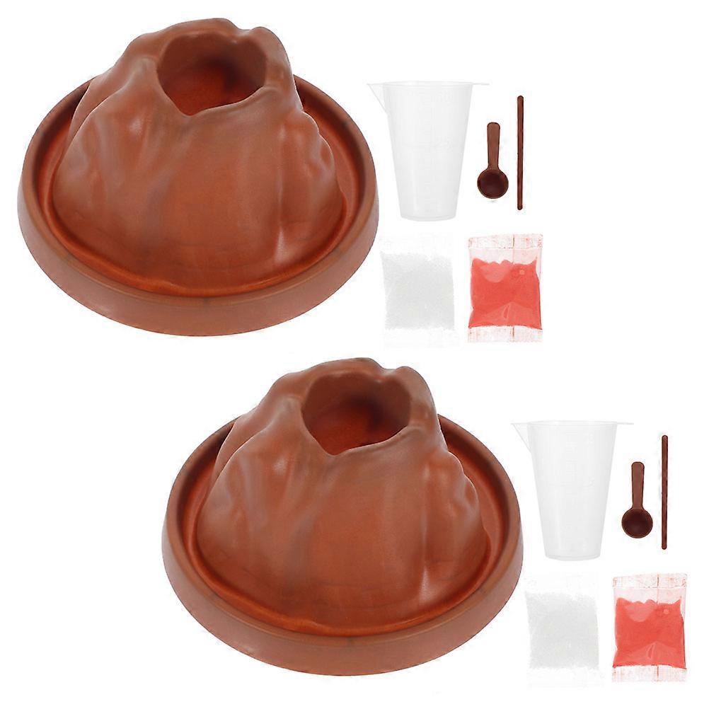 2 Sets of Simulation Volcanic Eruption Playset Kit Science Project Diy Model Kit
