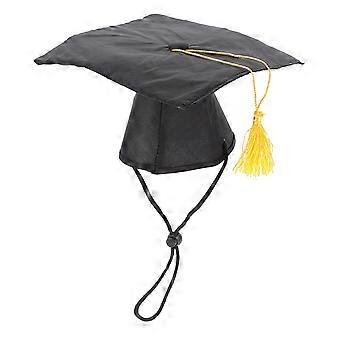 Welpe Hund Dr. Hut Dekoration Hund Custom Graduation Hund Grad Kopfbedeckung für DIY Haustier Kreatives Partyzubehör (Schwarz)