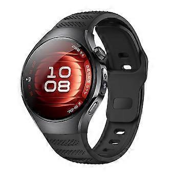 For Huawei Watch 5 42mm Dot Pattern Design Buckle Silicone Replacement Arm Band Black