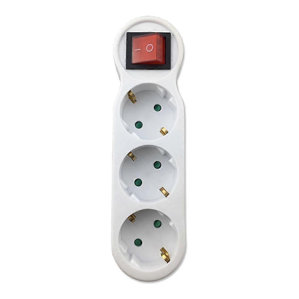 3-way socket adapter with switch, 3-way round multiple plug multiple socket distributor sockets