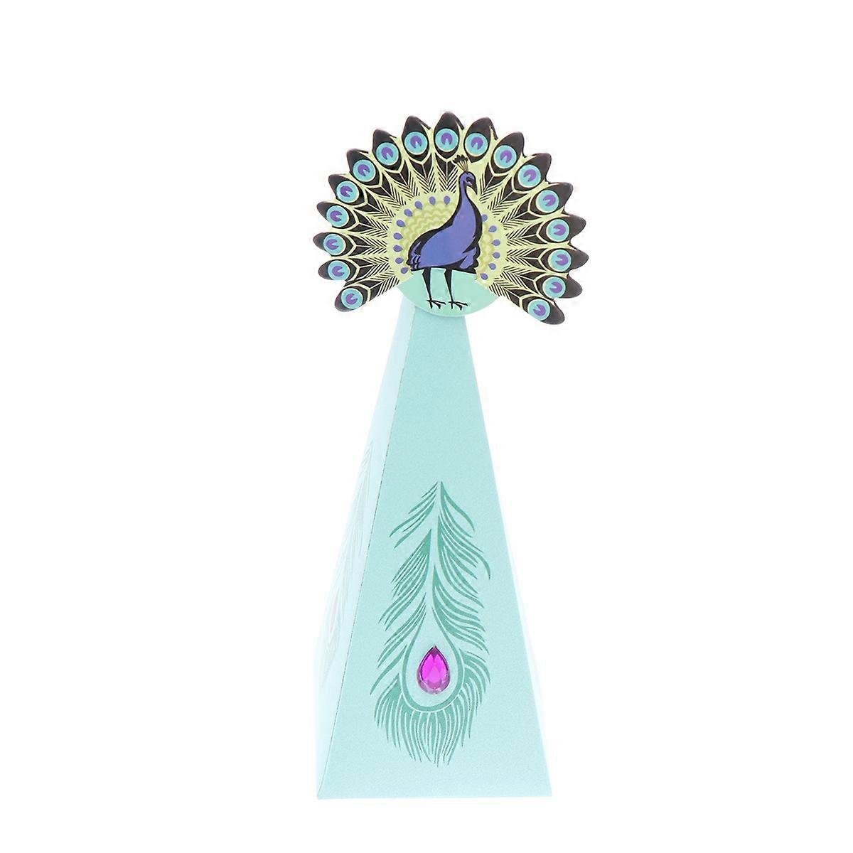 Peacock Candy Box Triangle for Gift 40Pcs Creative Wedding Candy Boxes