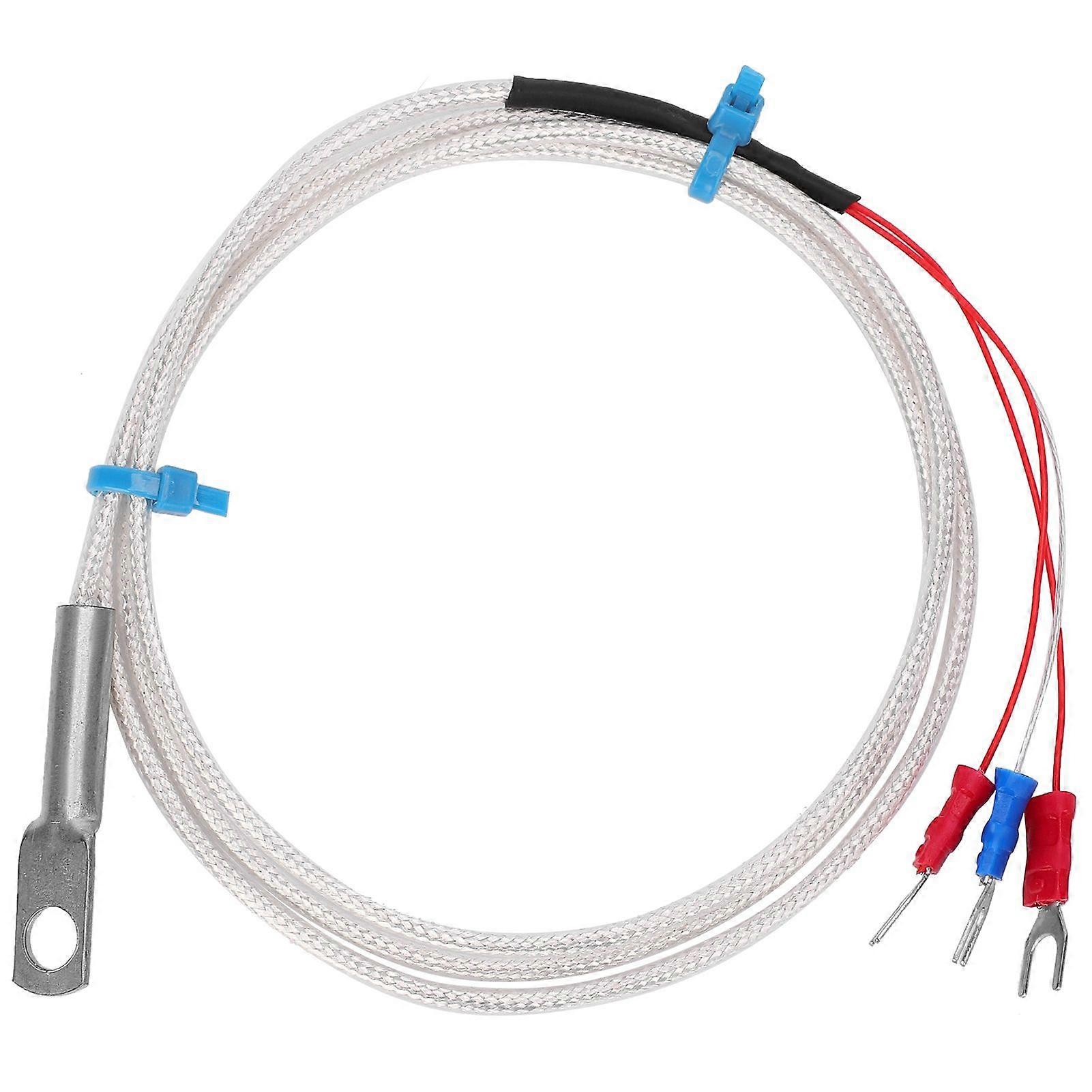 Temperature Sensor Probe PT100 Thermistor Temperature Measuring Probe Round Hole Patch Type5m