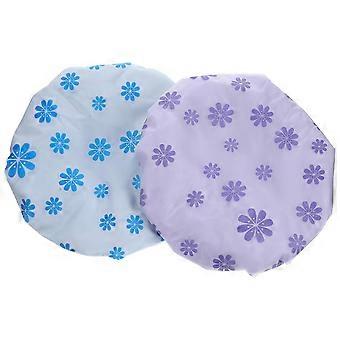 2Pcs Satin Bathing Caps Comfortable Bonnets for Sleeping Shower Hair Care Hats