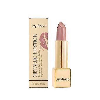 Zephoco Metallic Cream Lipstick, Nude Pink, Moisturizing, Coloring, Lustrous, Smooth Lip Makeup, Rich And Full For Daily Use