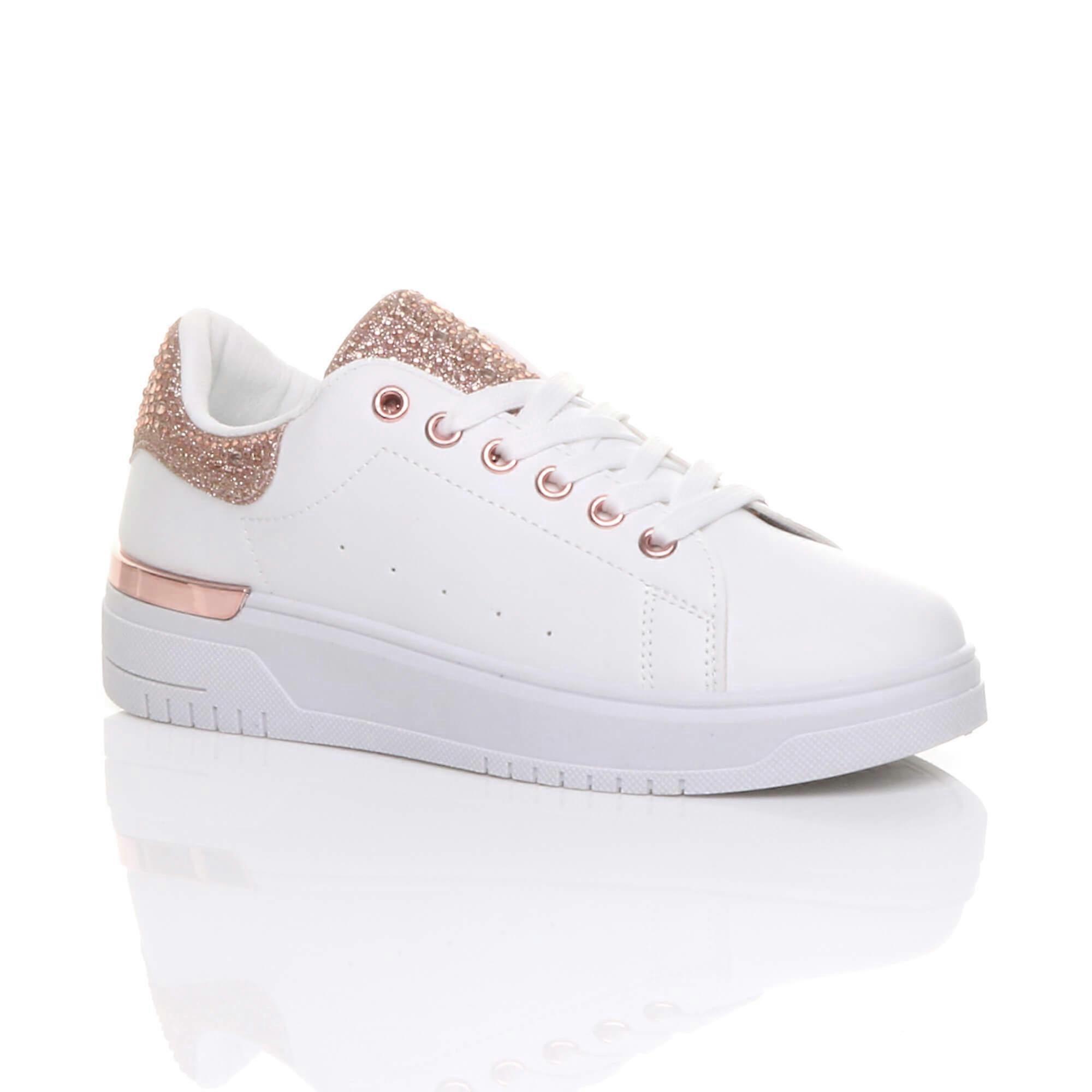 Flat Chunky Diamante Sparkly Trainers
