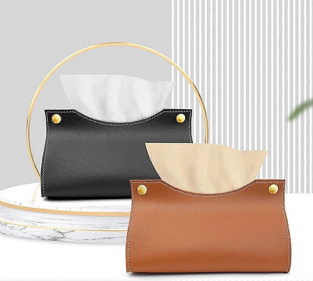 6pcs Rectangular Leather Tissue Box, Tissue Dispenser, PU Leather Tissue Holder, Tissue Box Holder