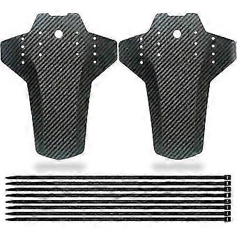 Mountain Bike Fenders Set 0.8mm Thickened PP Carbon Fiber Look Fit for 26 27.5 29 Fat Bikes Front and Rear Wet Road Muddy Terrain