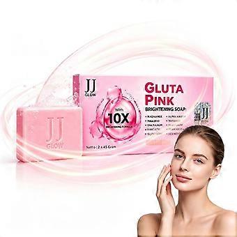10X Gluta Pink Brightening Cleansing Soap with Niacinamide Alpha Arbutin Glutathione, Gentle Deep Clean Hydrating Body Soap Fades Dullness Evens Whole