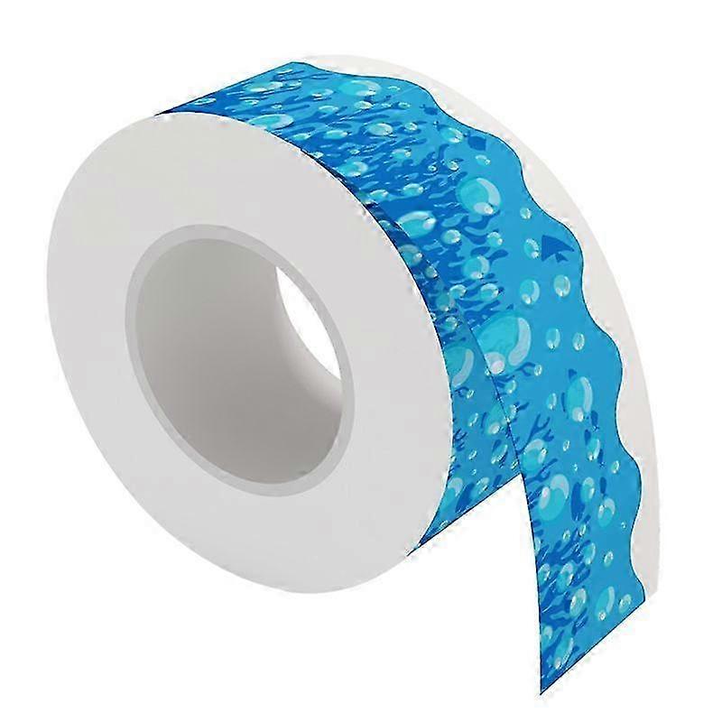 20M Blue Bulletin Board Borders Stickers Bubble Pattern Chalkboard