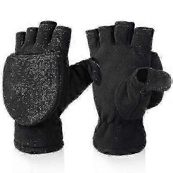 Windproof Thermal Fleece Mittens, Convertible Fingerless Gloves for Cold Weather, Polar Insulated Winter Handwear,New 2026