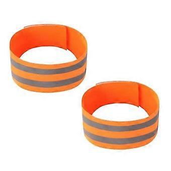 Kaesi 2Pcs Self-Adhesive Reflective Bands Magic Stickers Fastener Tapes Safety Leg Straps Strips compatible with Bike Bicycle