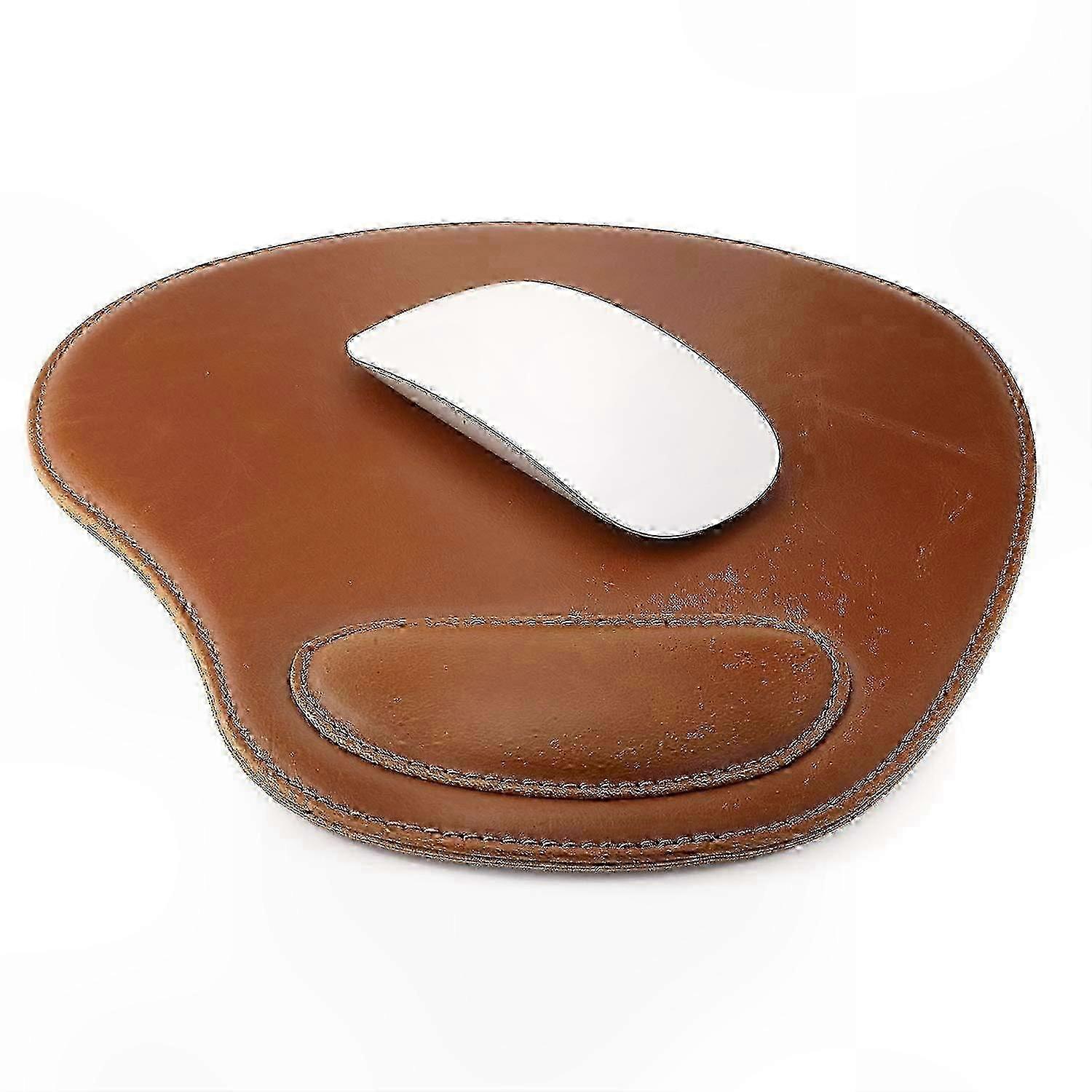 Soft Leather Oval Mouse Pad for Accurate Desk Performance
