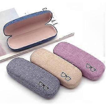 4-Pack Large Hard Shell Eyeglasses Case with Linen Fabric
