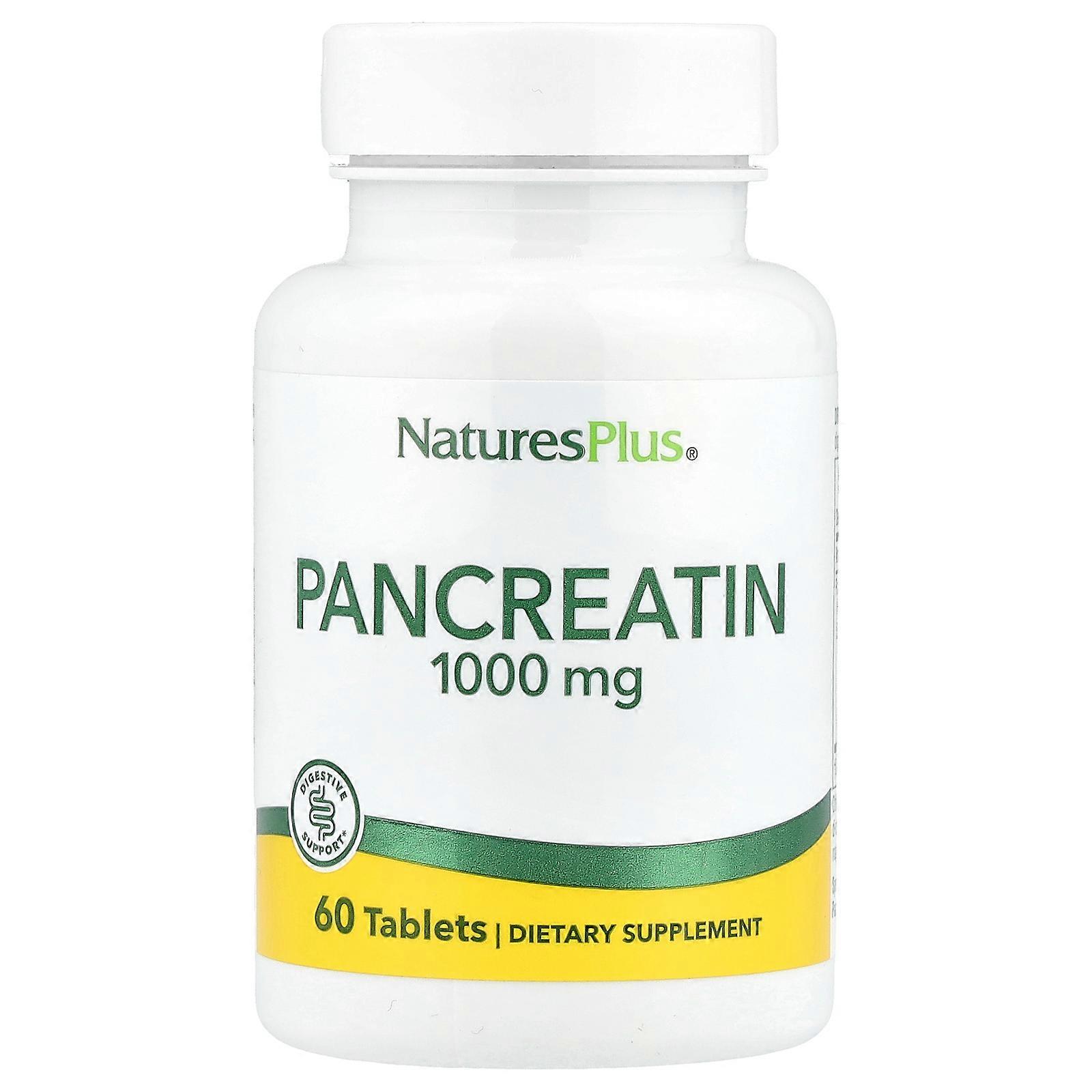 2 x NaturesPlus, Pancreatin, 1,000 mg, 60 Tablets