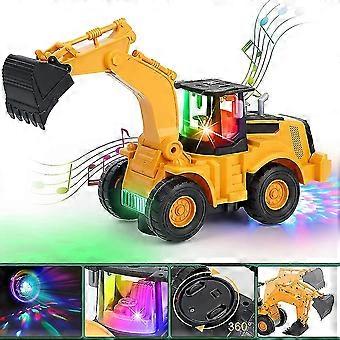 Electric Excavator Toy Car with Music Light, Kids Boys Engineering Vehicle Gifts