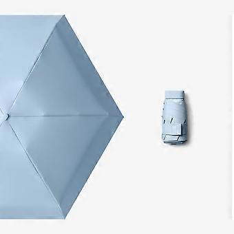 Compact Travel Umbrella with UV Shield Canopy, Flat SixFold Design, Manual Mini Parasol for Sun and Rain