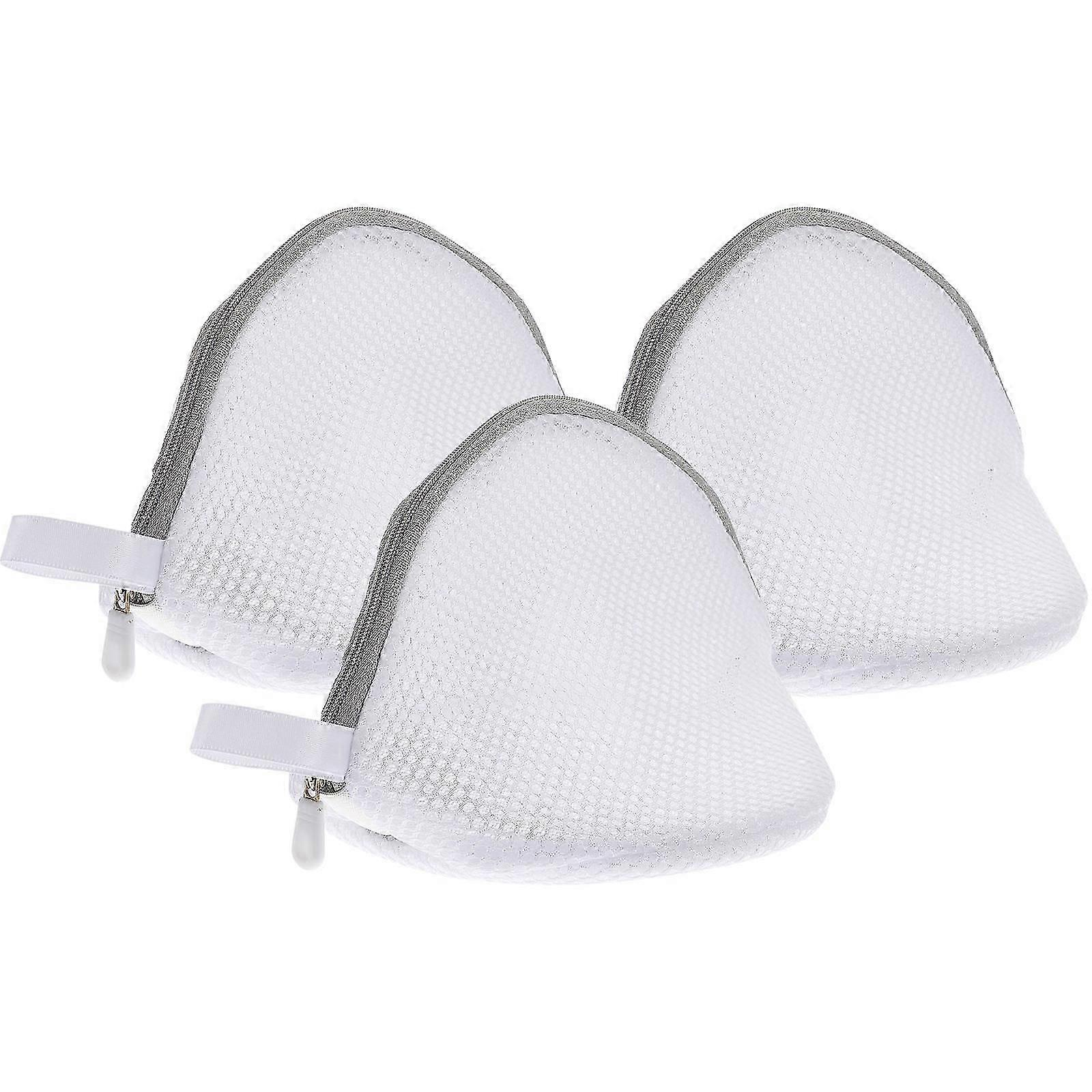 Bra Mesh Laundry Bag for Delicates 3Pcs Hemisphere Shape Grey Protector