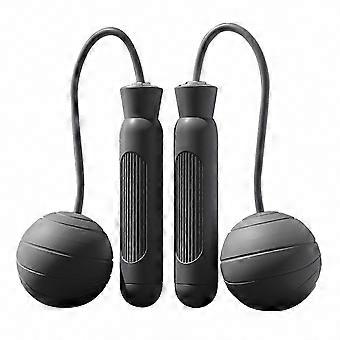 Cuerda para saltar de fitness, silenciosa, con peso, portátil, sin cuerda, para adultos y estudiantes, color negro.